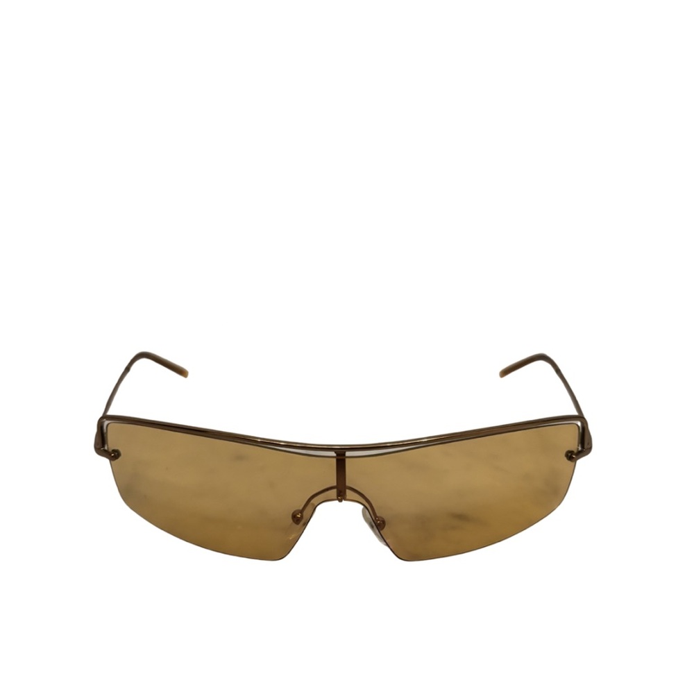 Gucci Authentic Y2K Men's Shield Sunglasses in Brown - Minimal Metal Frame